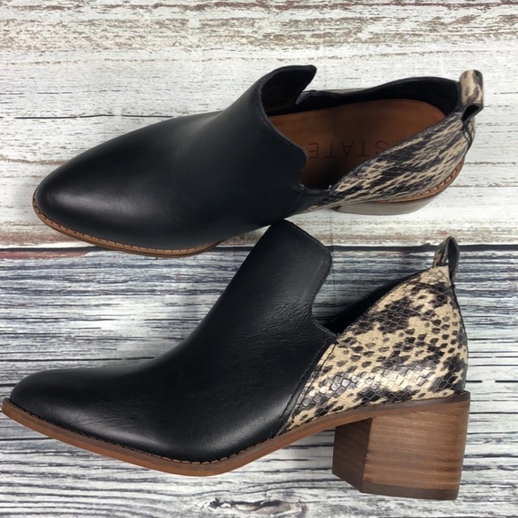 1.State IDana Ankle Boot Black/Snake Print Sz 7M - Picture 5 of 12
